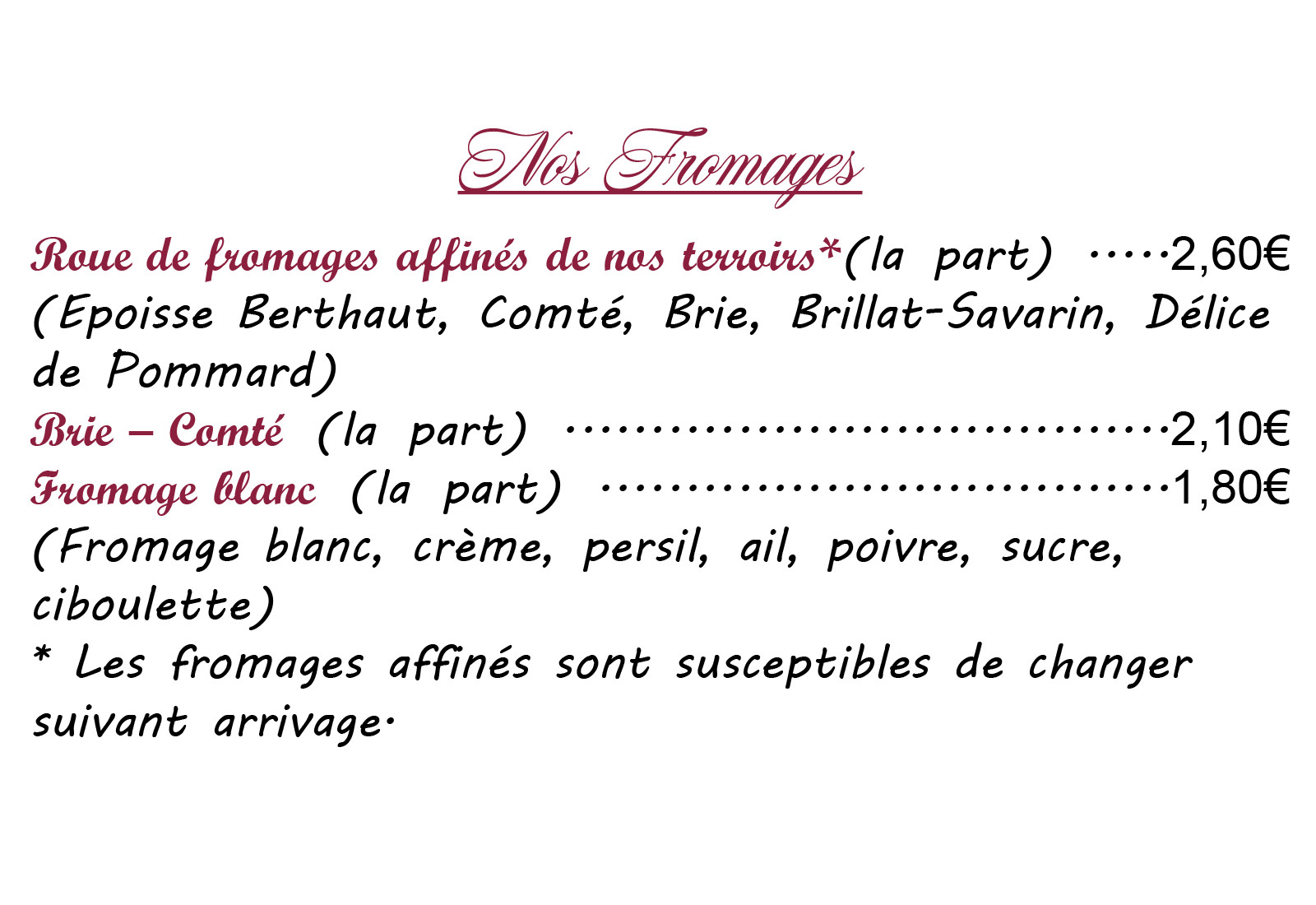 Fromages