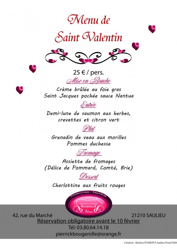 Menu saint valentin