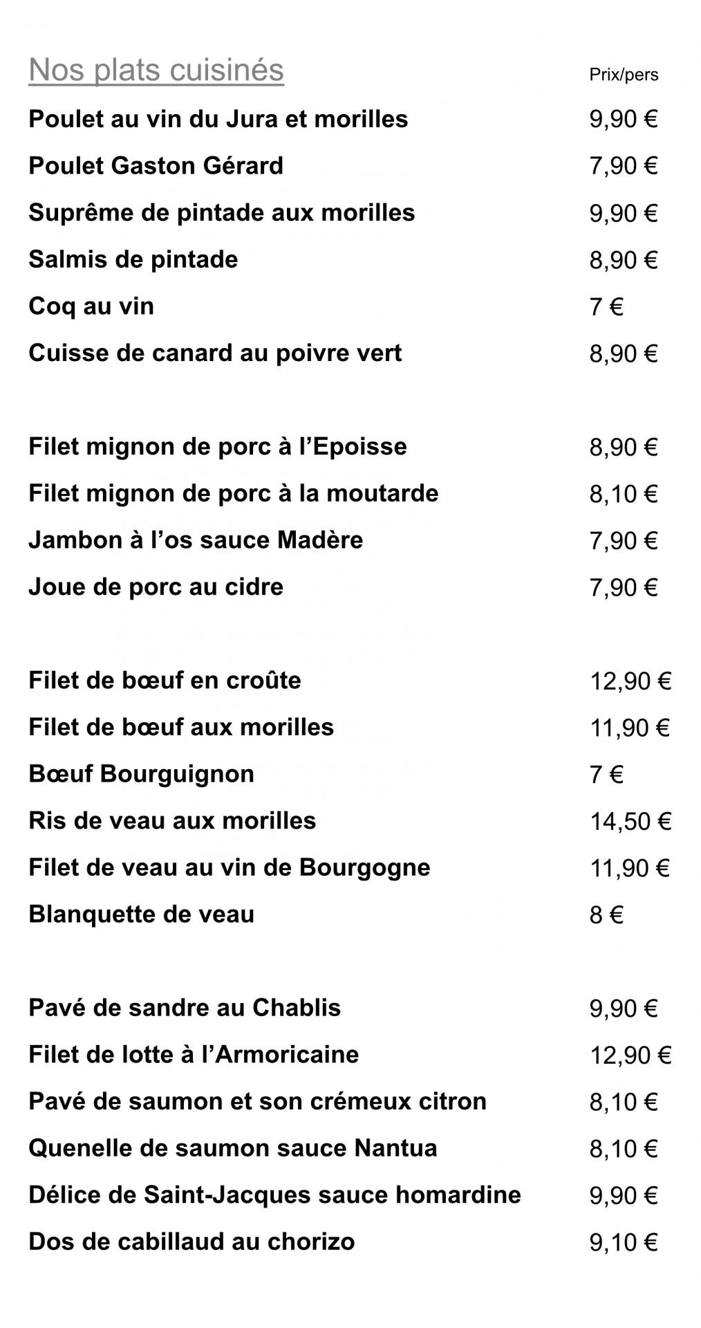 Plats cuisines 2023